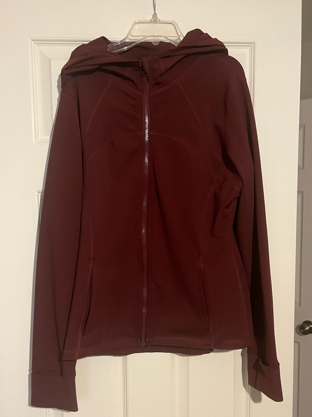 Women's Hooded Zip Jacket - Burgundy